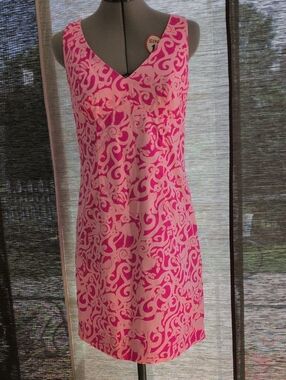 Lilly Pulitzer Pink Animal Print Shift Dress Mini Size 4
